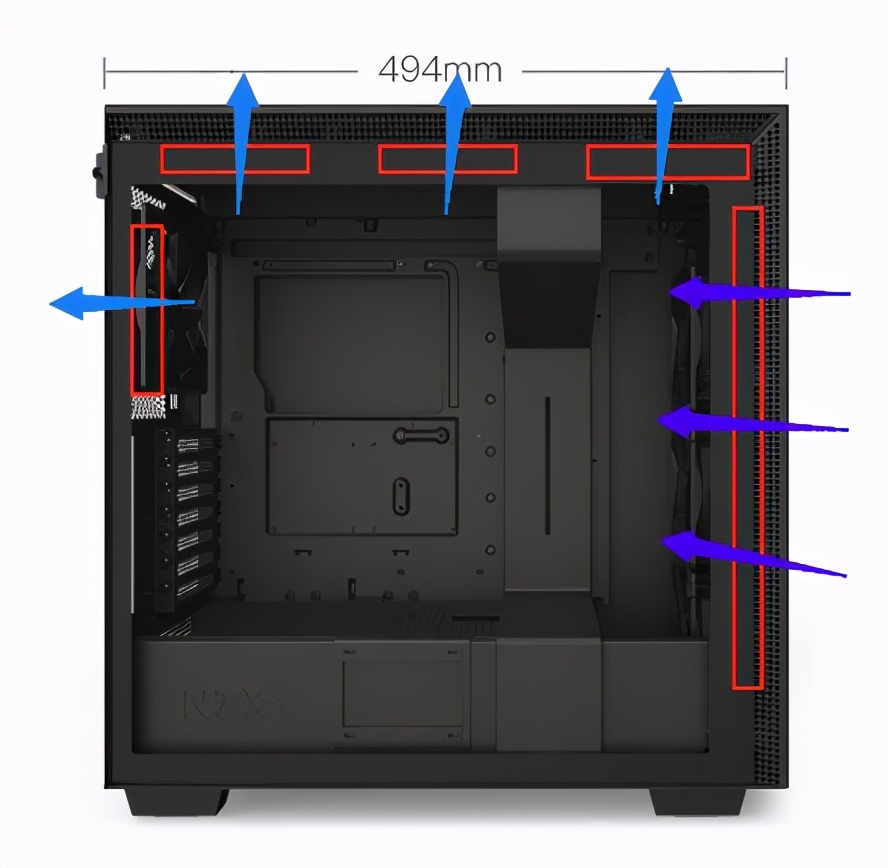 机箱风道设计图，台式机最合理的机箱风道